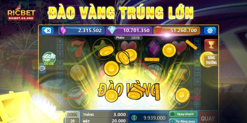 Cược slot nổ hũ ăn xèng có lối chơi rất đơn giản tại RICBET.